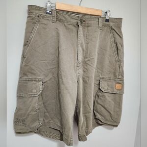 Vintage Polo Jeans Company By Ralph Lauren Men's Green Cargo Shorts Size 36